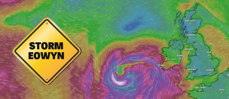 STORM EOWYN: Ireland on alert as Met Eireann warns of destructive winds as serious warnings issued