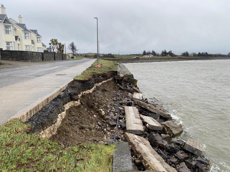ALERT: Road closure in west Clare after part of sea wall collapses during Storm Éowyn
