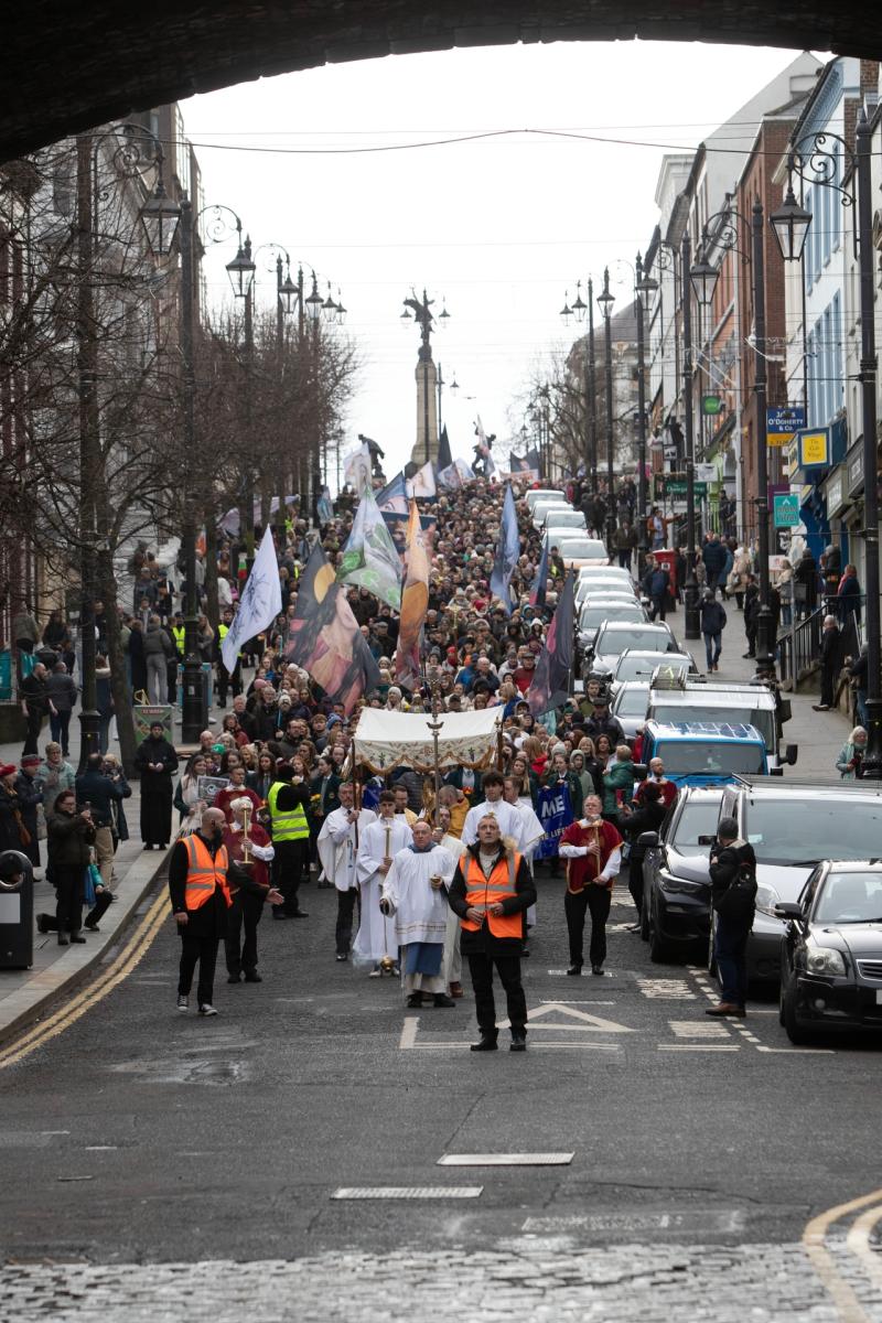 February's  Eucharistic Procession to celebrate St. Brigid’s Day in Derry.
