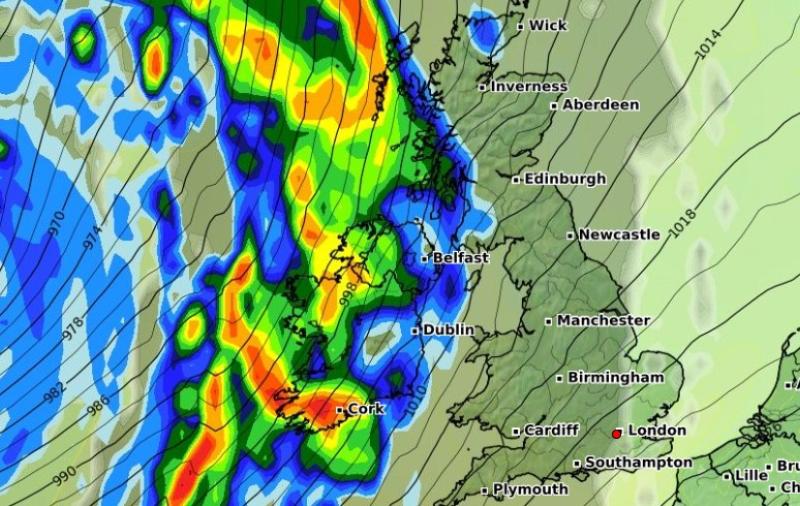 Wet and windy weather to hit Ireland as Met Eireann weather warnings issued