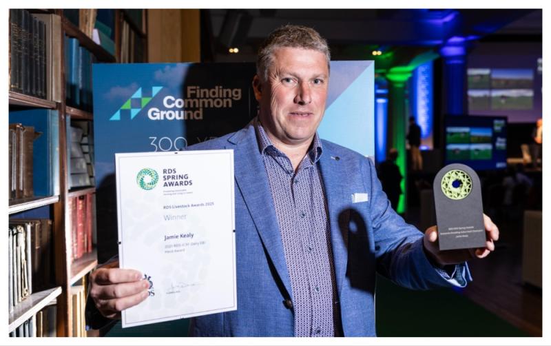 Carlow farmer honoured with prestigious national agricultural award at the RDS