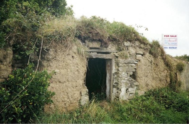 One of the last remaining mud houses in Clare being surveyed by an archaeologist