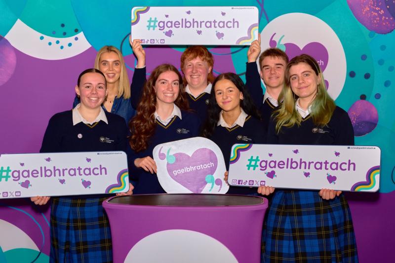 An a mhaith ar f&aacute;d! Kildare students fly the flag for the Irish language
