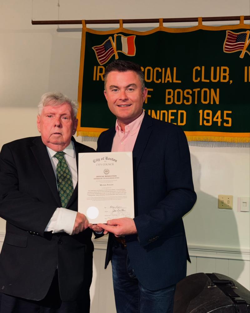 Kildare singer honoured in Boston after triumphant US tour