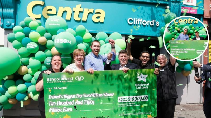 'It is hard to believe it': Cork store celebrates selling €250 million EuroMillions ticket