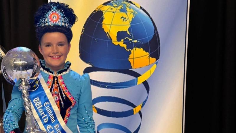 Donegal delight as Misha Quinn (11) wins a third Irish Dancing World Championship