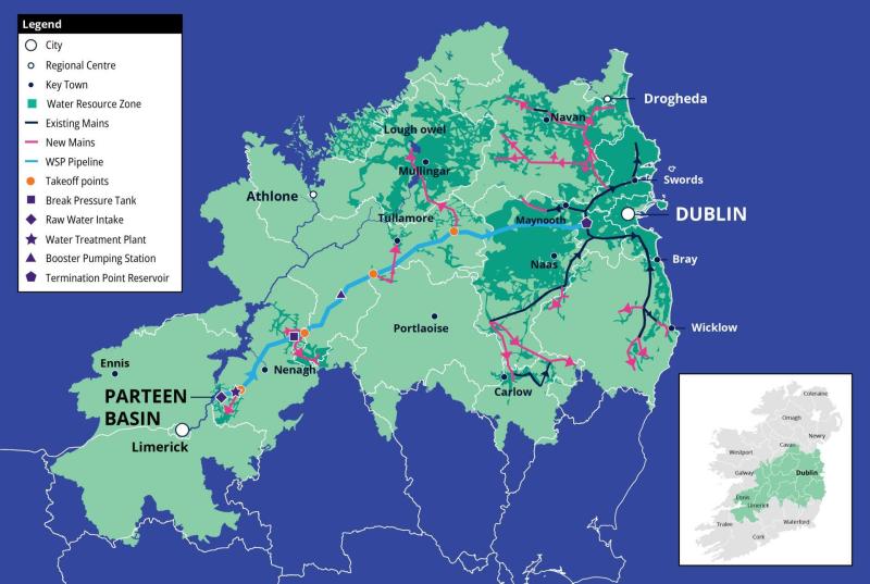 Farm groups unhappy with Uisce Éireann over Dublin - Shannon water deal that will skirt Laois 