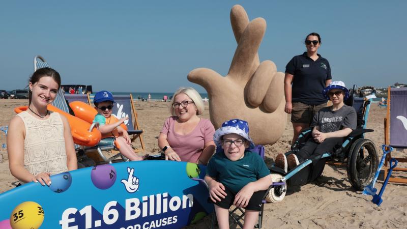 The National Lottery celebrates &pound;1.6 billion funding milestone with giant sand sculpture in Co Derry