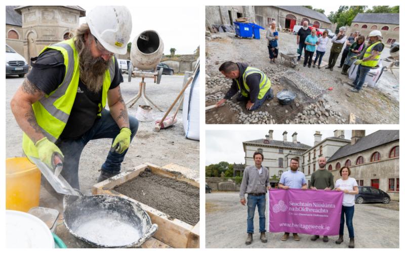 PICTURES: Laois locals try their hand at cobbling historic Stradbally site 