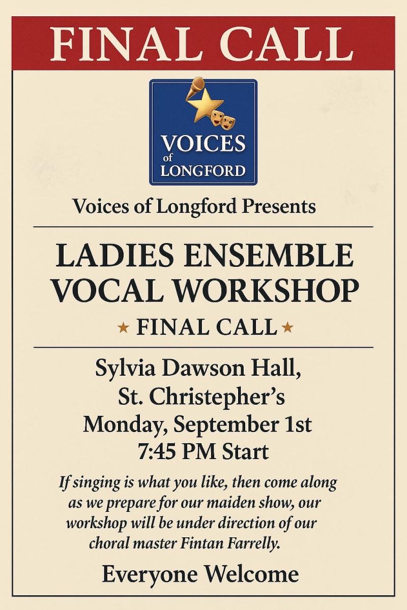 Final call for singers 