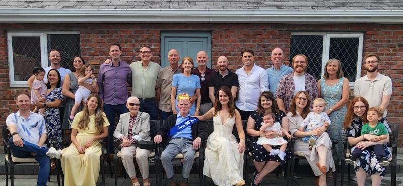 One for the album - The Cleary family celebrating Johnny's 90th birthday surrounded by his wife May and extended family