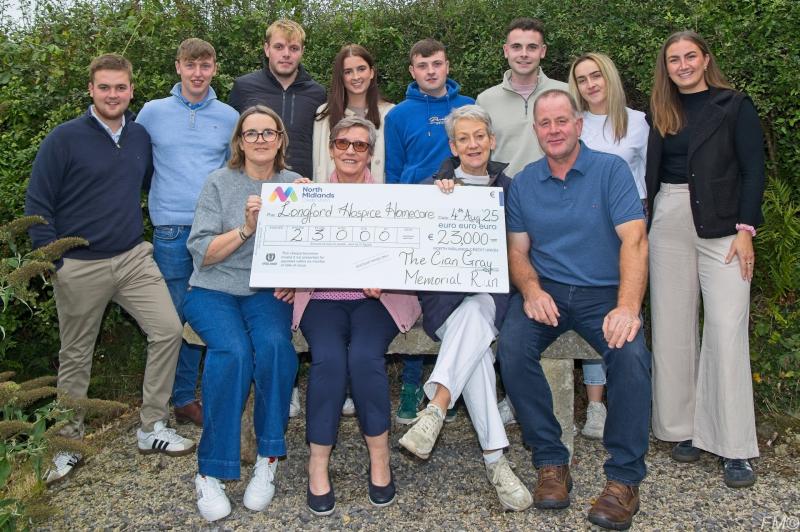 Cian Gray Memorial Run cheque