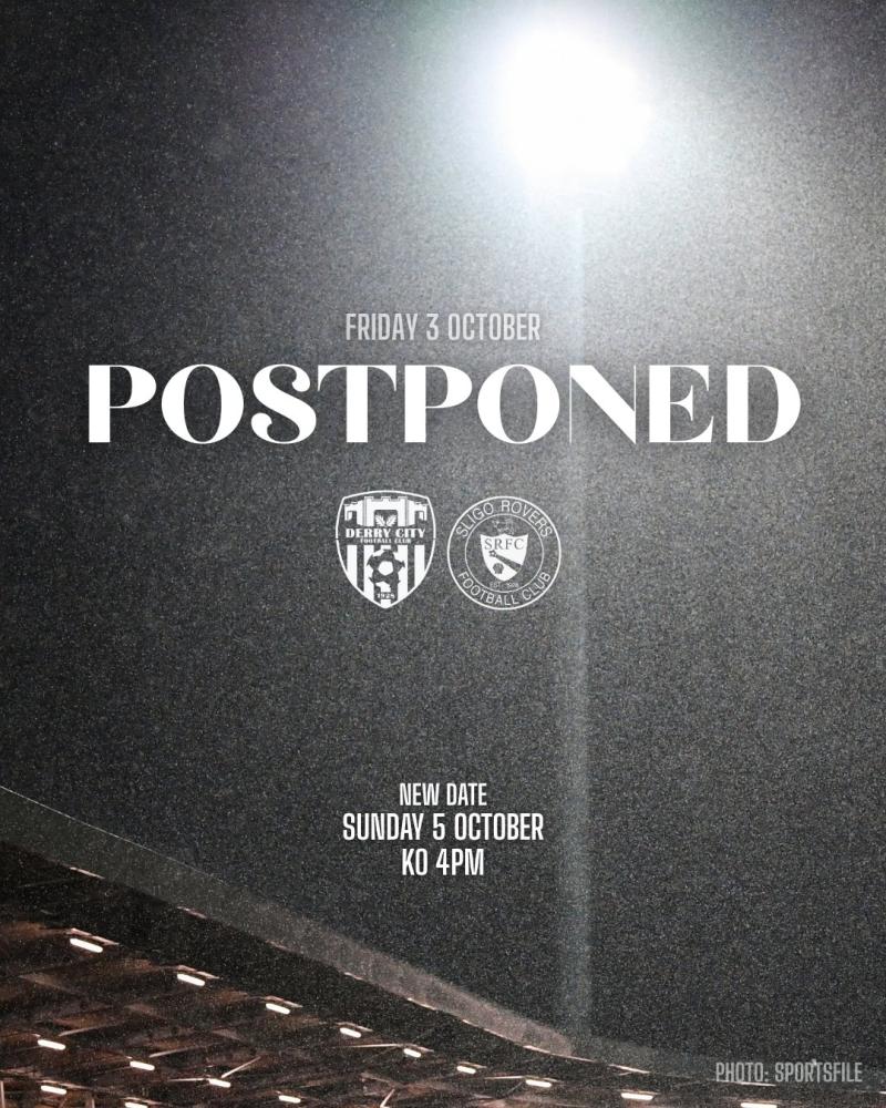 Derry City game postponed due to Storm Amy