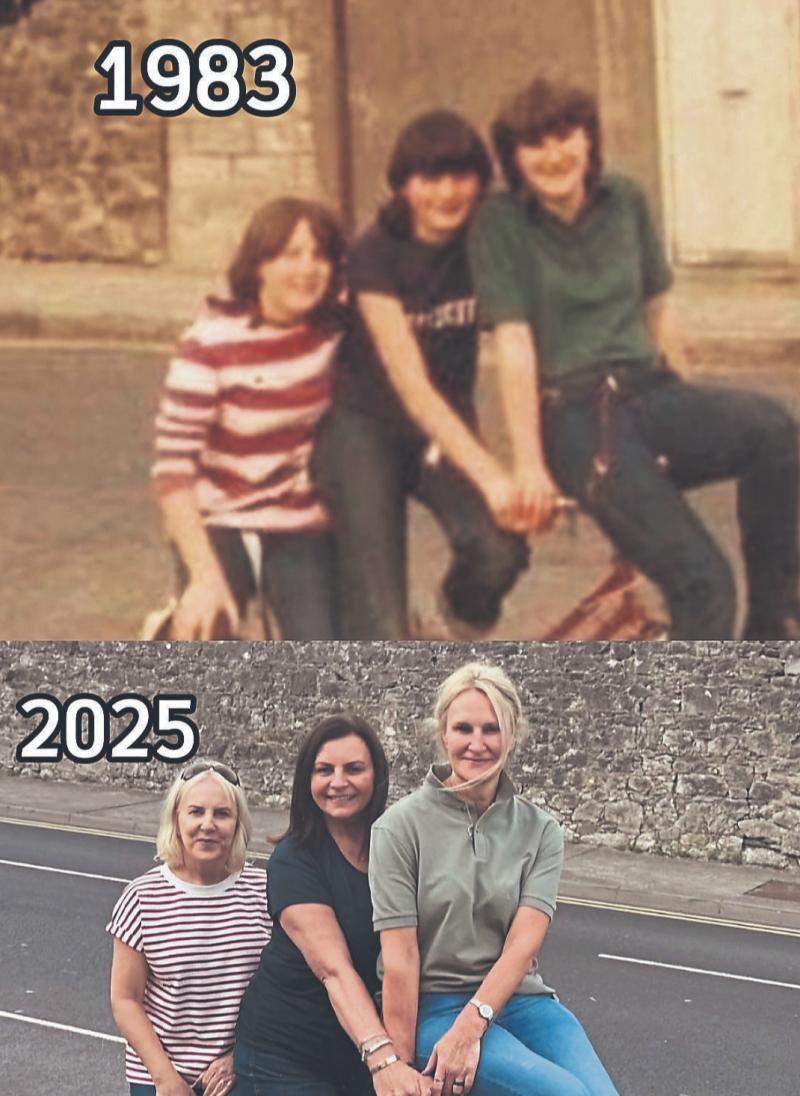 Best friends recreate photo in Limerick town 42 years later via Las Vegas and trip to Penneys!