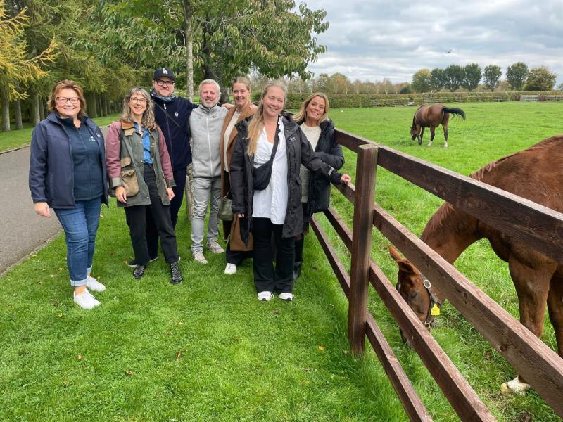 Journalists from Swedish radio station Mix Megapol with Amanda Kelly, Irish National Stud & Gardens (left); and Sarah Dee, Tourism Ireland (second left), at the Irish National Stud & Gardens.   