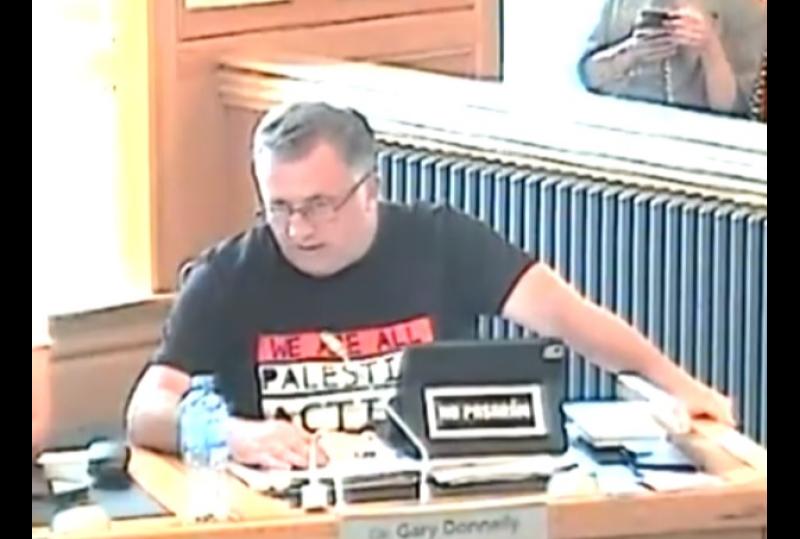 PSNI probe councillor Gary Donnelly's  'proscribed' T-shirt