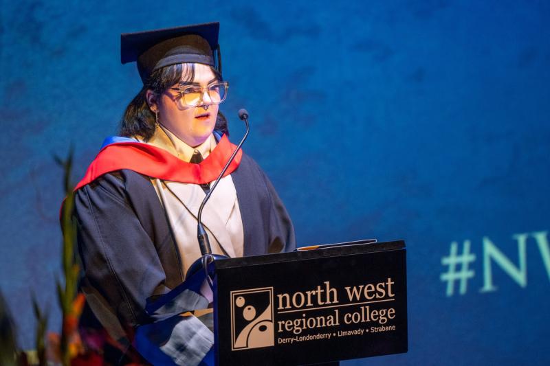 NWRC music student Bryony Hallford delivers inspiring Derry graduation speech