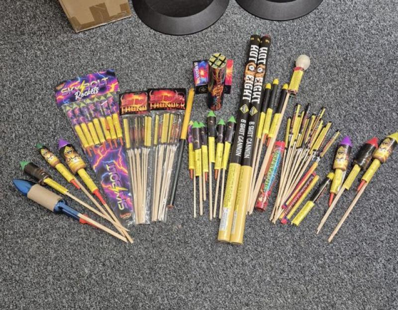 Gardaí display fireworks seized in Laois