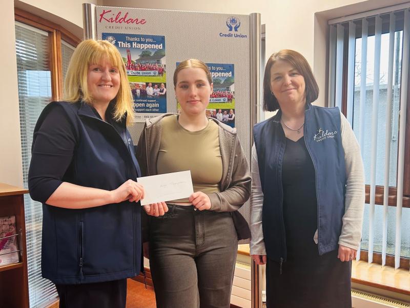 Kildare student wins €3,000 bursary towards her fees from Kildare Credit Union 