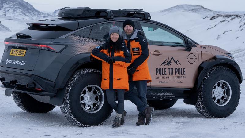 Kildare visit for couple who drove EV from North Pole to South Pole