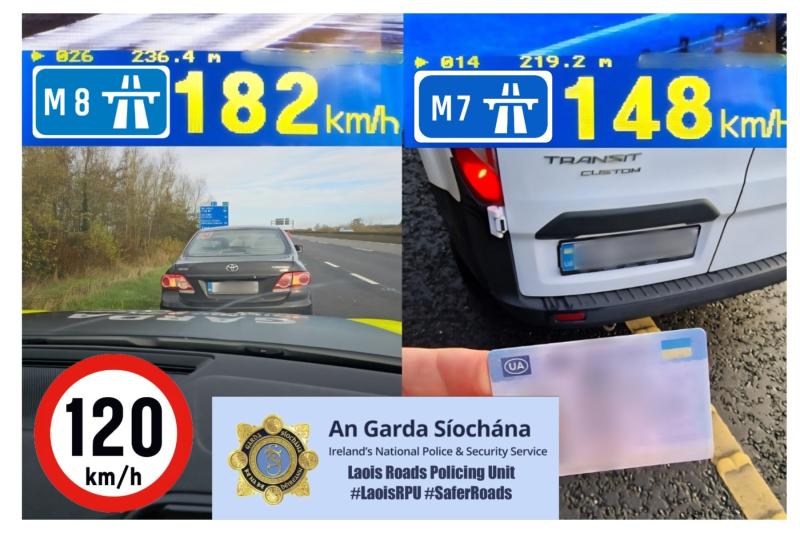 'Dangerously high speeds' on Laois motorway