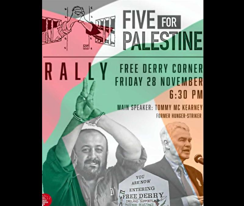 Tommy McKearney, former H Block prisoner and hunger striker main speaker at Five For Palestine event 