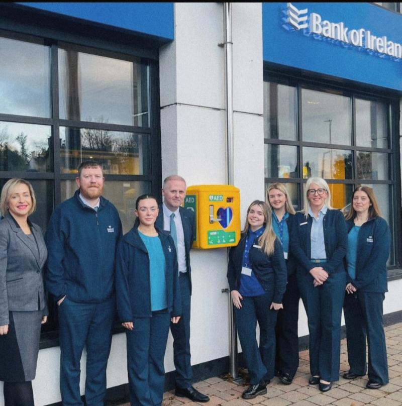 Bank of Ireland installs new defibrillator machine at Derry's Culmore Road branch