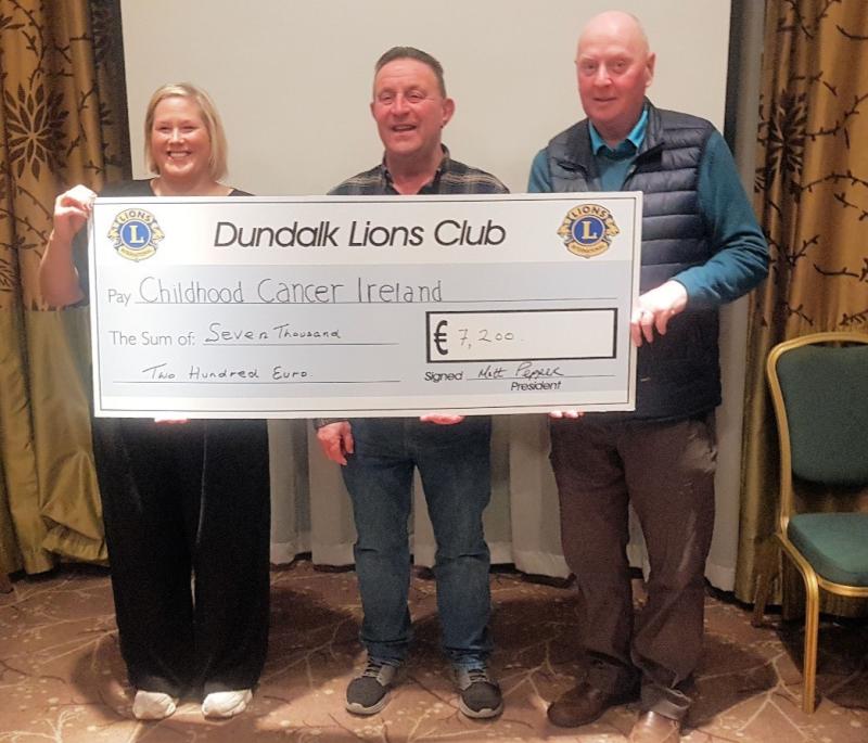 Dundalk Lions Club raise over €7k for childhood cancer charity