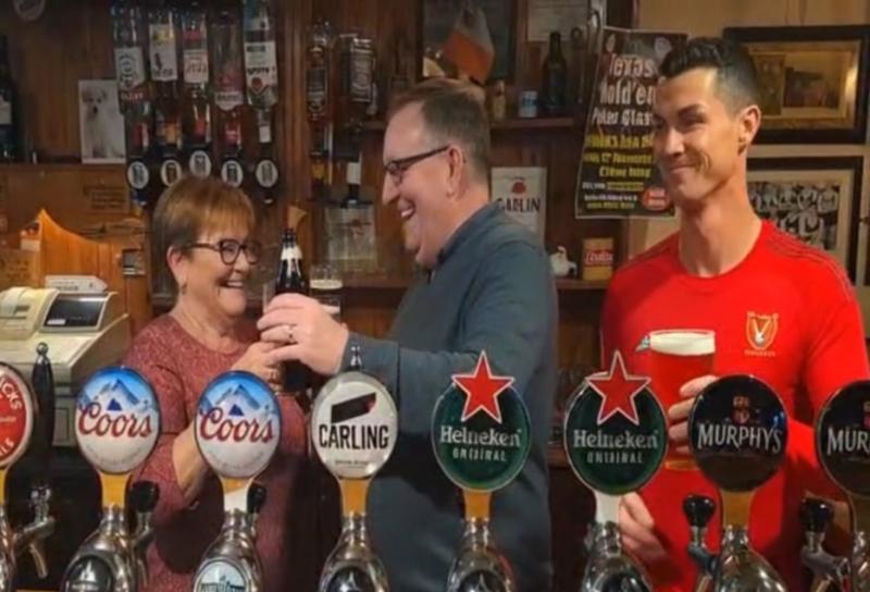 Willie and Mag call last orders in their Limerick pub with many well-wishers including Ronaldo!