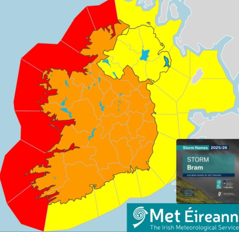 ALERT: Carlow County Council has issued safety measures as Storm Bram hits the county