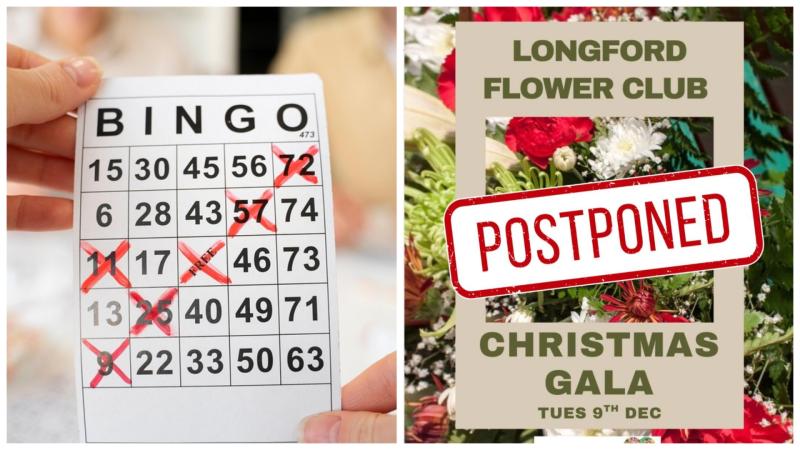 ALERT: Longford bingo and flower club Christmas gala POSTPONED due to Storm Bram weather warning