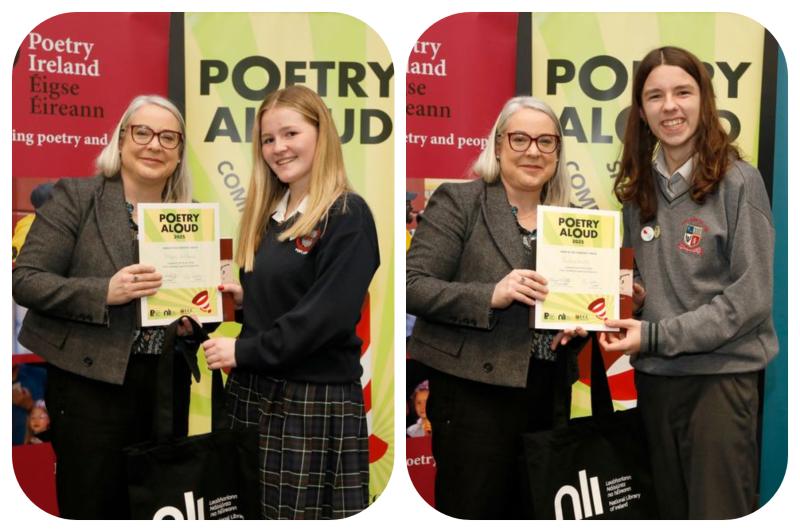 Laois students from Portlaoise schools recognised in prestigious poetry competition