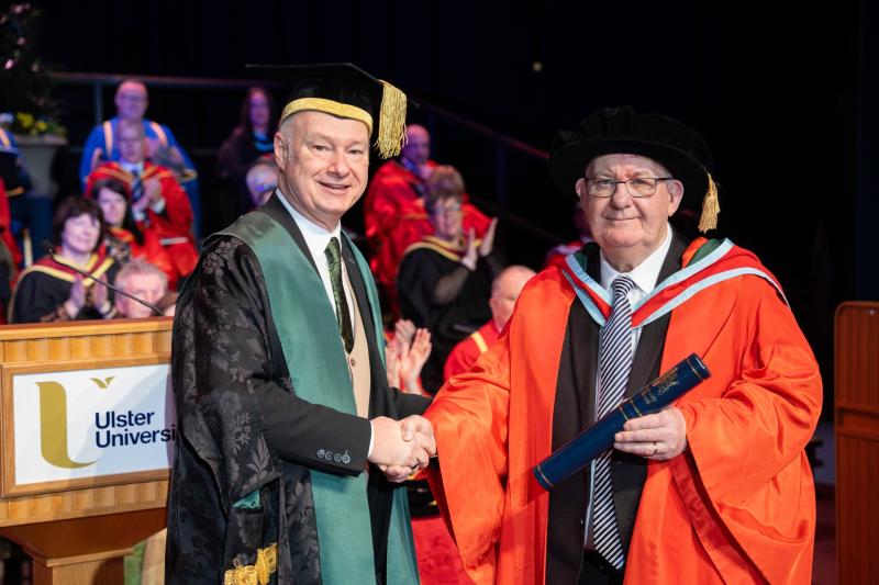 Lord Hay of Ballyore honoured at Ulster University graduation in Derry