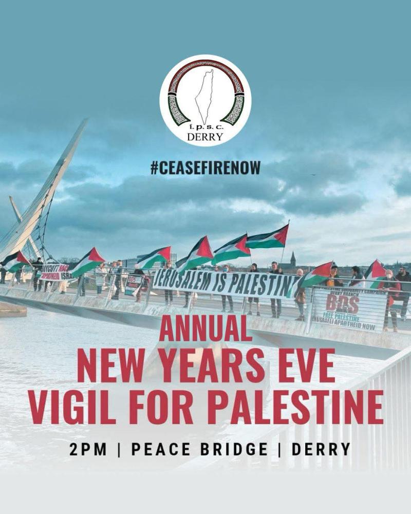 'Vigil for Palestine' New Year's Eve Derry