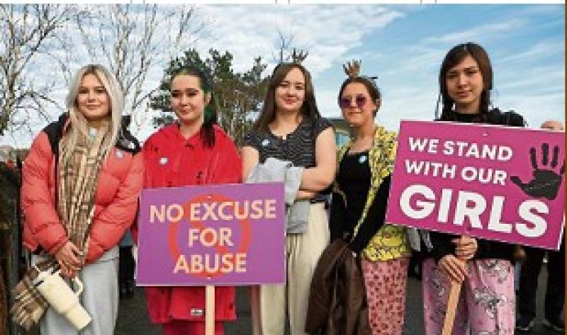 Group at the Awareness Walk to End Violence Against Women & Girls! PHOTO: Tom Heaney, nwpresspics.  See Thursday's Derry News and Derry Now for full coverage.