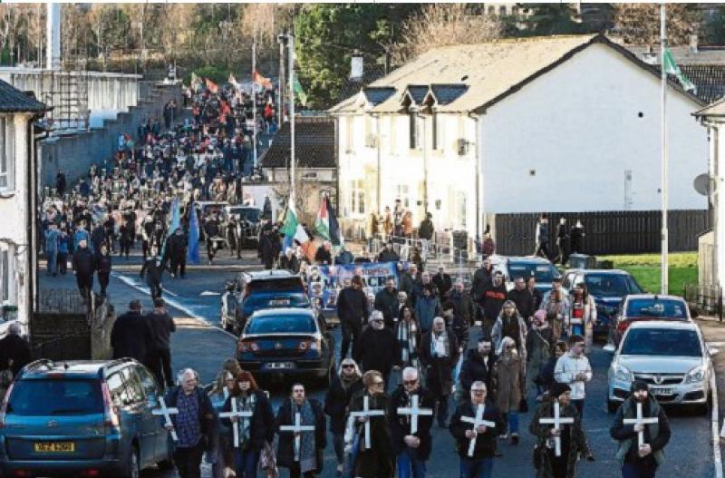 53 anniversary march makes its way down Brandywell Avenue.