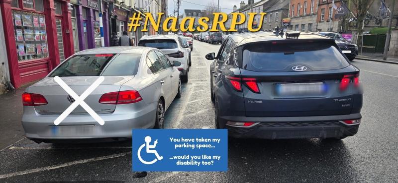 Motorist reprimanded by garda&iacute; for parking in disabled bay located in Kildare 