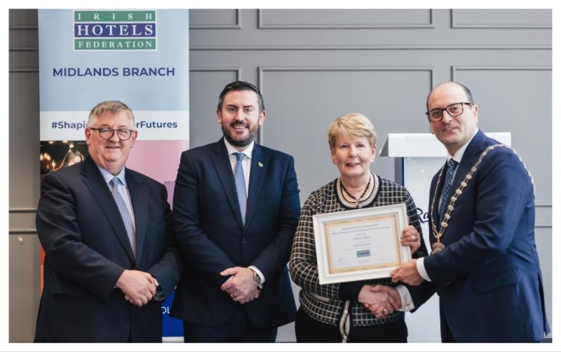 Laois woman honoured for her service to popular hotel at regional awards ceremony