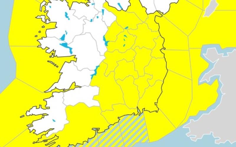 Status Yellow rain warning issued for Laois