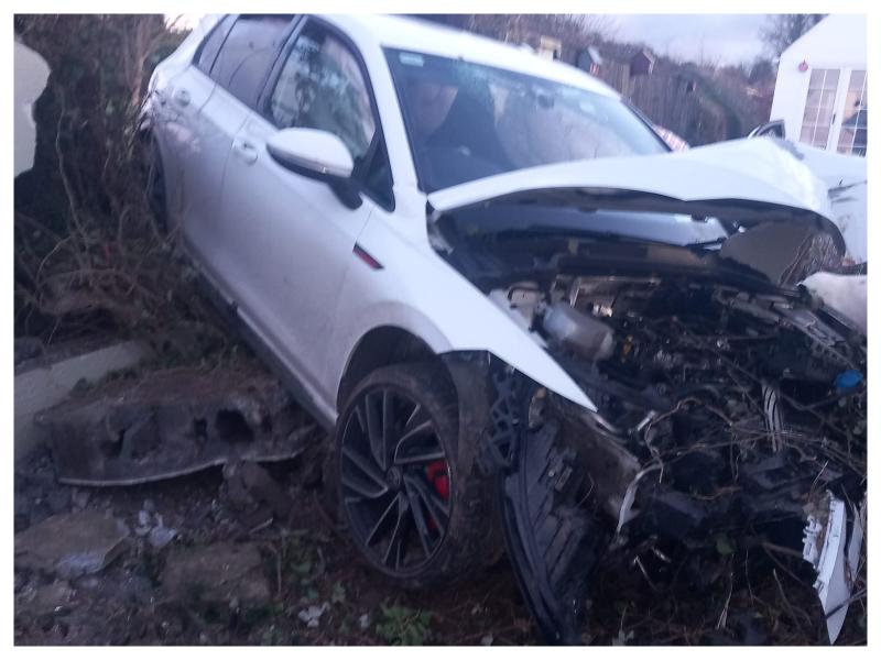 Car crashed through wall narrowly missing house in Laois
