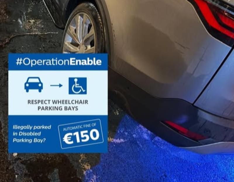SUV parked illegally in Disabled Parking Bay in this Kildare town