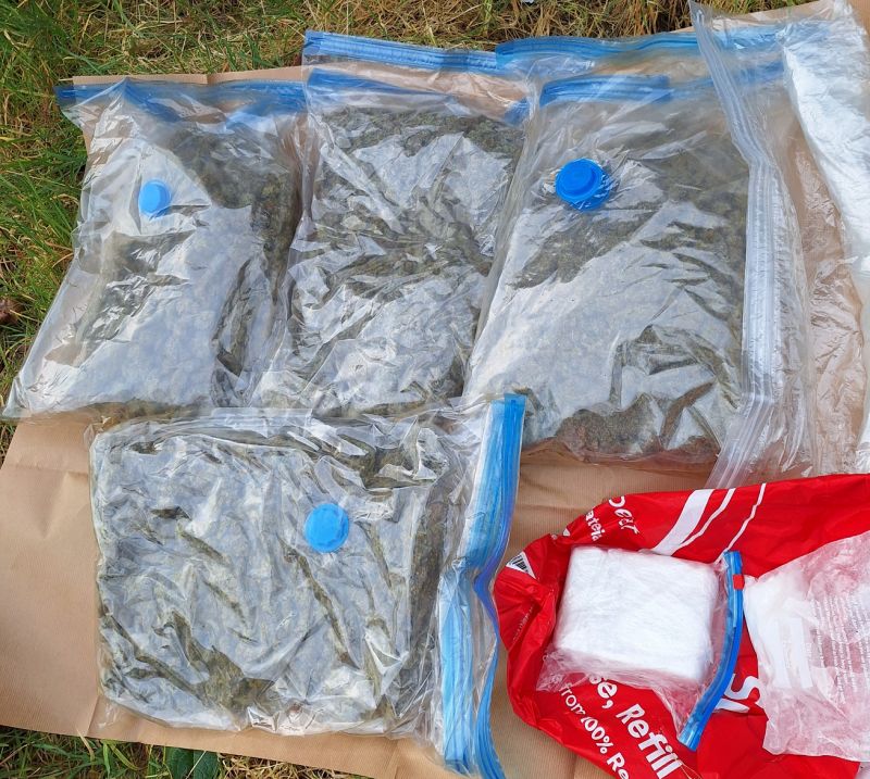 Part of drugs haul seized by PSNI in Derry.