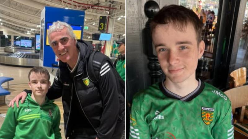 Kind-hearted Jim McGuinness gives lucky young supporter his own training top at airport 