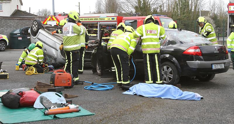 Students attend collision simulation day at Fire Station in Offaly