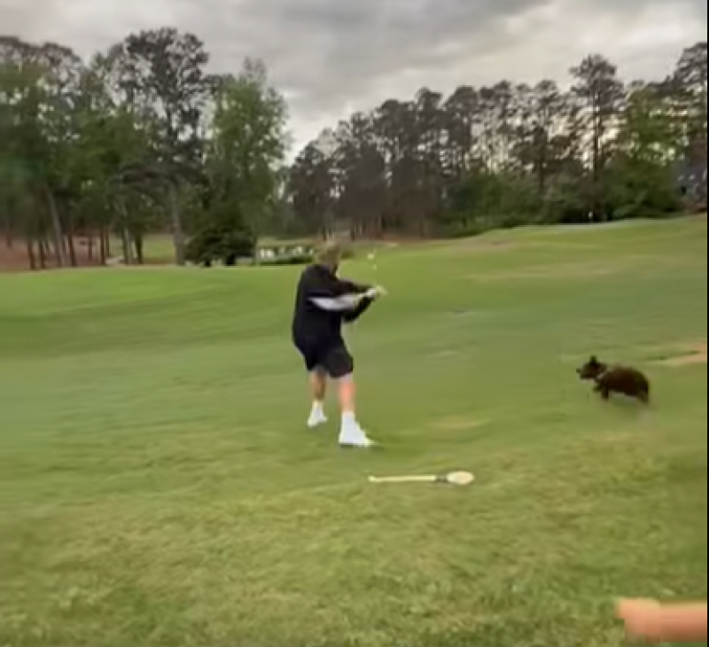 WATCH: Offaly's Shane Lowry shows off hurling skills at Augusta ahead of Masters 