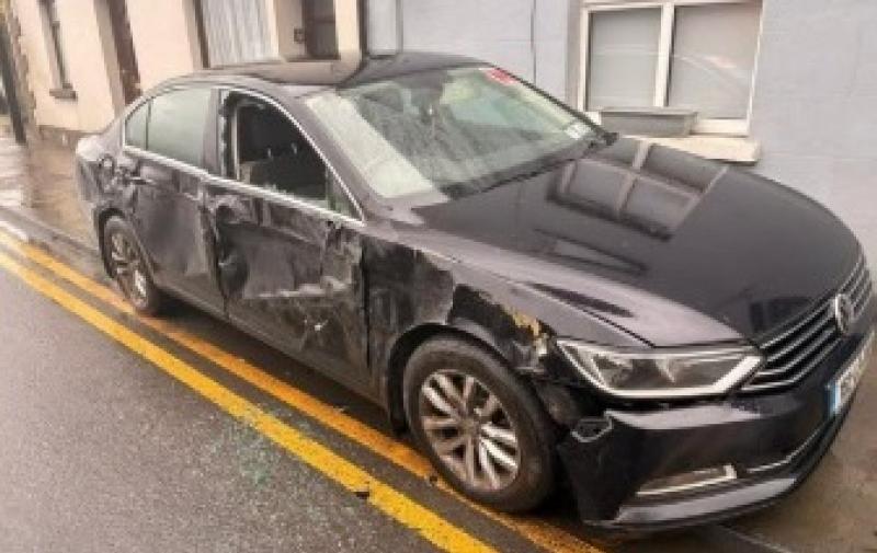 'I'm a bit shocked' parked car in Laois smashed by passing tractor and slurry tank