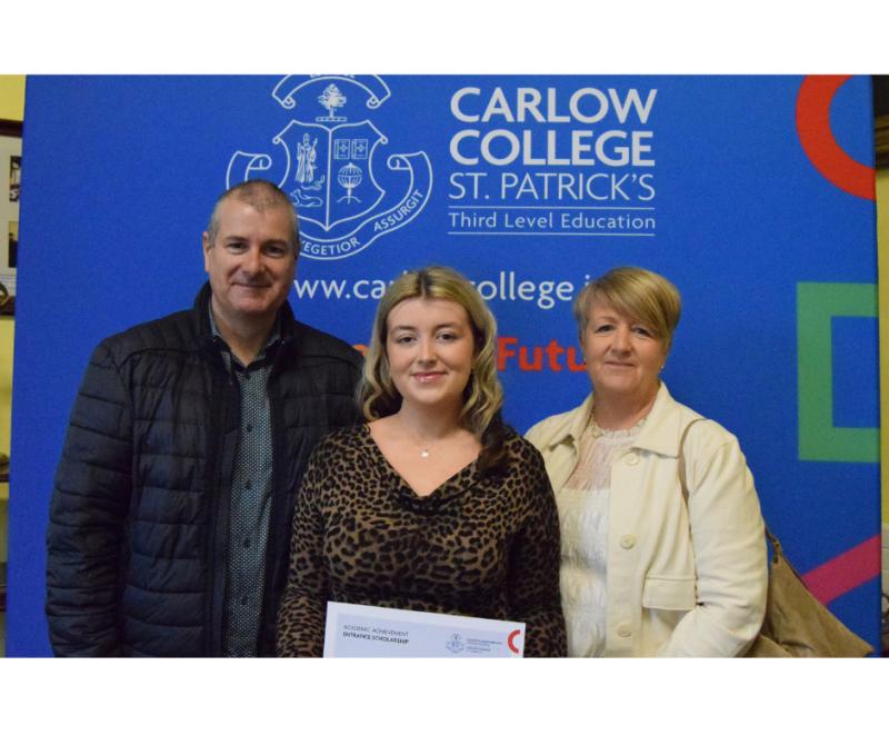 'Well-deserved'- Young woman proudly receives &euro;500 Carlow College scholarship