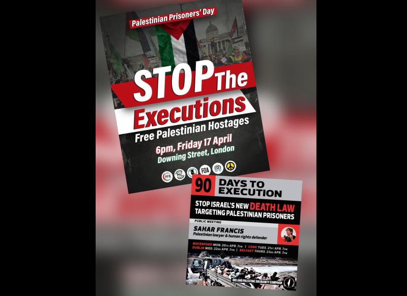 Call to stop executions of Palestinian Prisoners&nbsp;