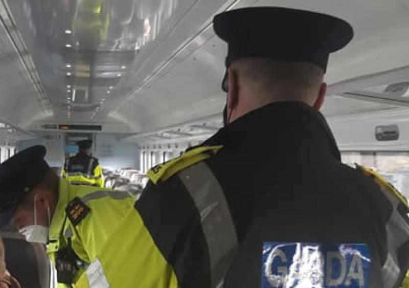 Kildare Garda&iacute; patroling trains to detect crimes and give personal safety advice to passengers 
