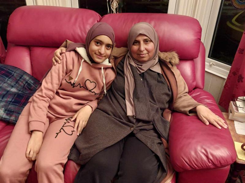 Nawal Slamiah & her daughter Haifa. Nawal works with the Idna Co-operative Association for Embroidery & Handicrafts.